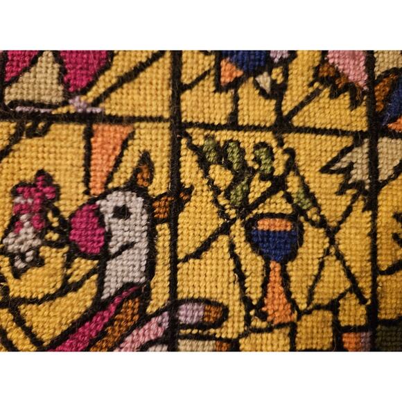 Vintage Professional Framed Needlepoint Religious Christian Christmas 0051010 - Picture 10 of 12